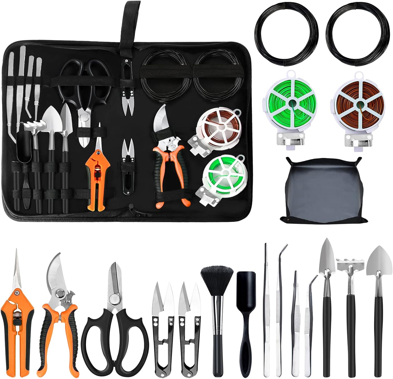 Bonsai Garden Images - 20-Piece Bonsai Tool Kit with Wire,
