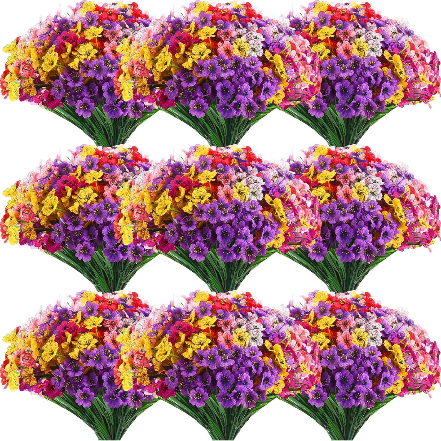 Bonsai Garden Images - 56 Bundles Artificial Flowers for Outdoor