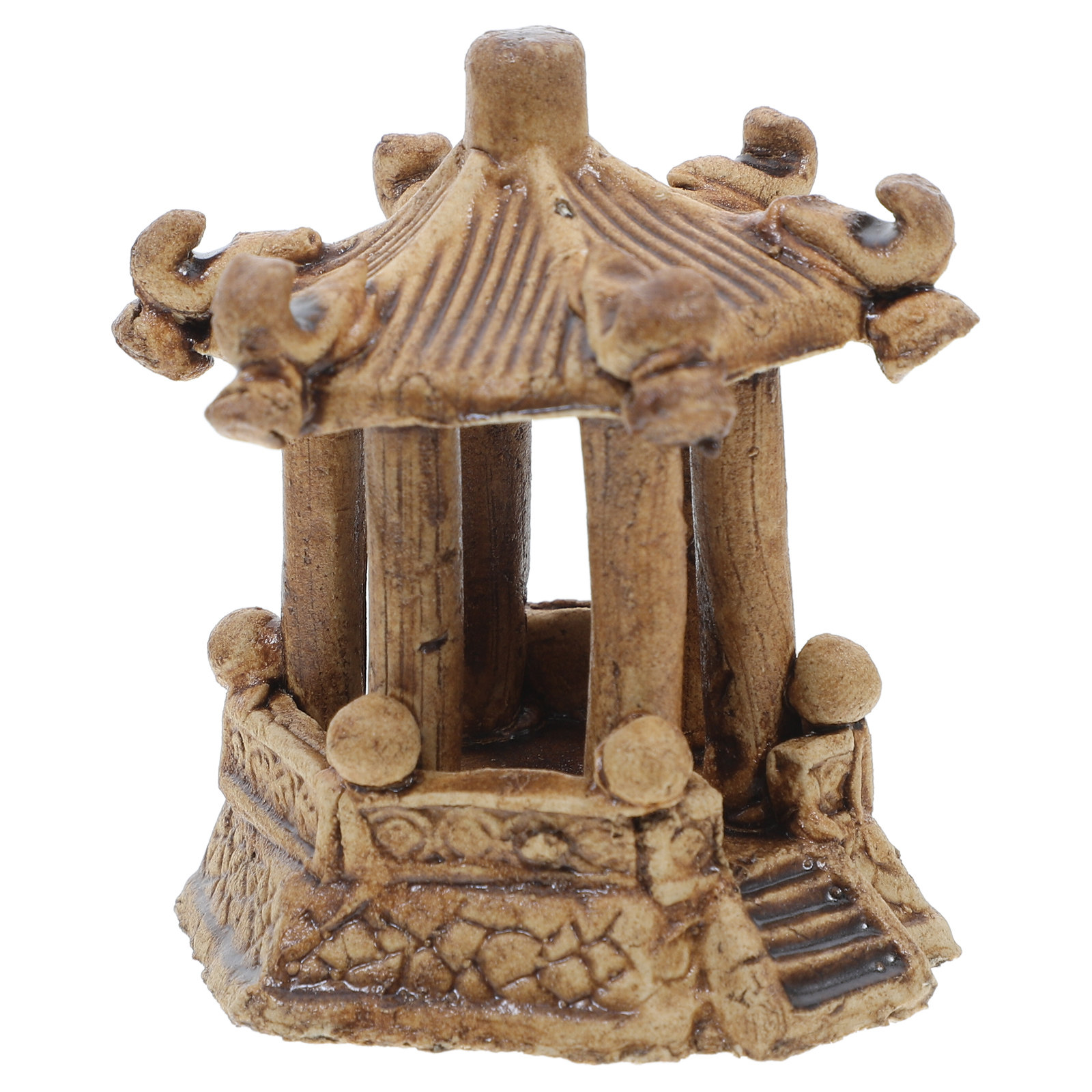 Us Bonsai Garden - Miniature Ceramic Hexagonal Pagoda Statue Bonsai