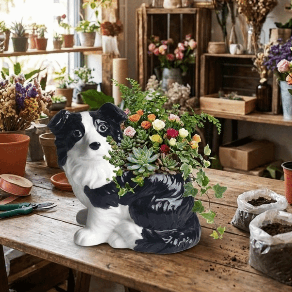Modern Cute Ceramic Dog Vase U - Bonsai Garden Art 리뷰 및 가격