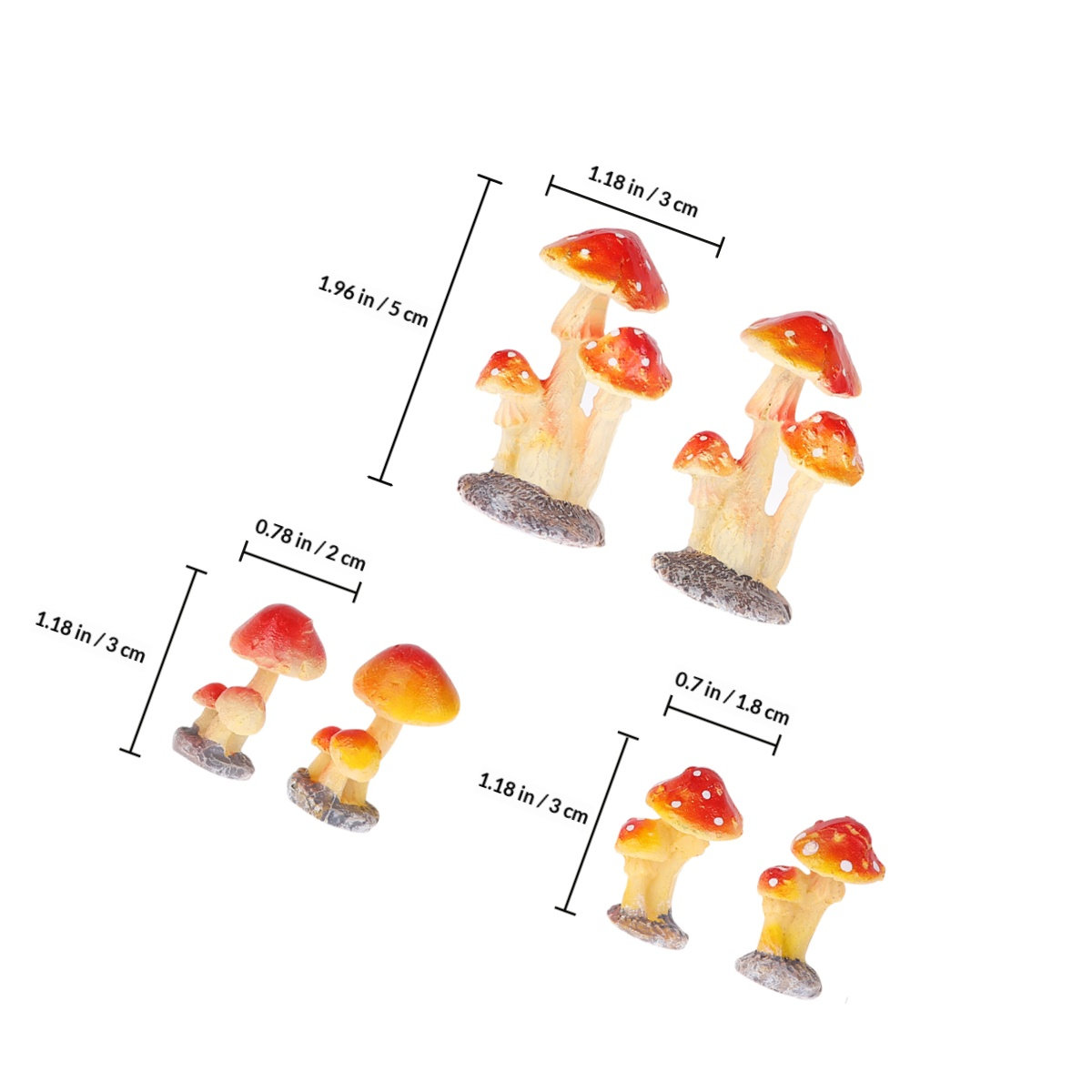 6Pcs Resin Mini Mushroom Decor - Bonsai Garden Art 리뷰 및 가격