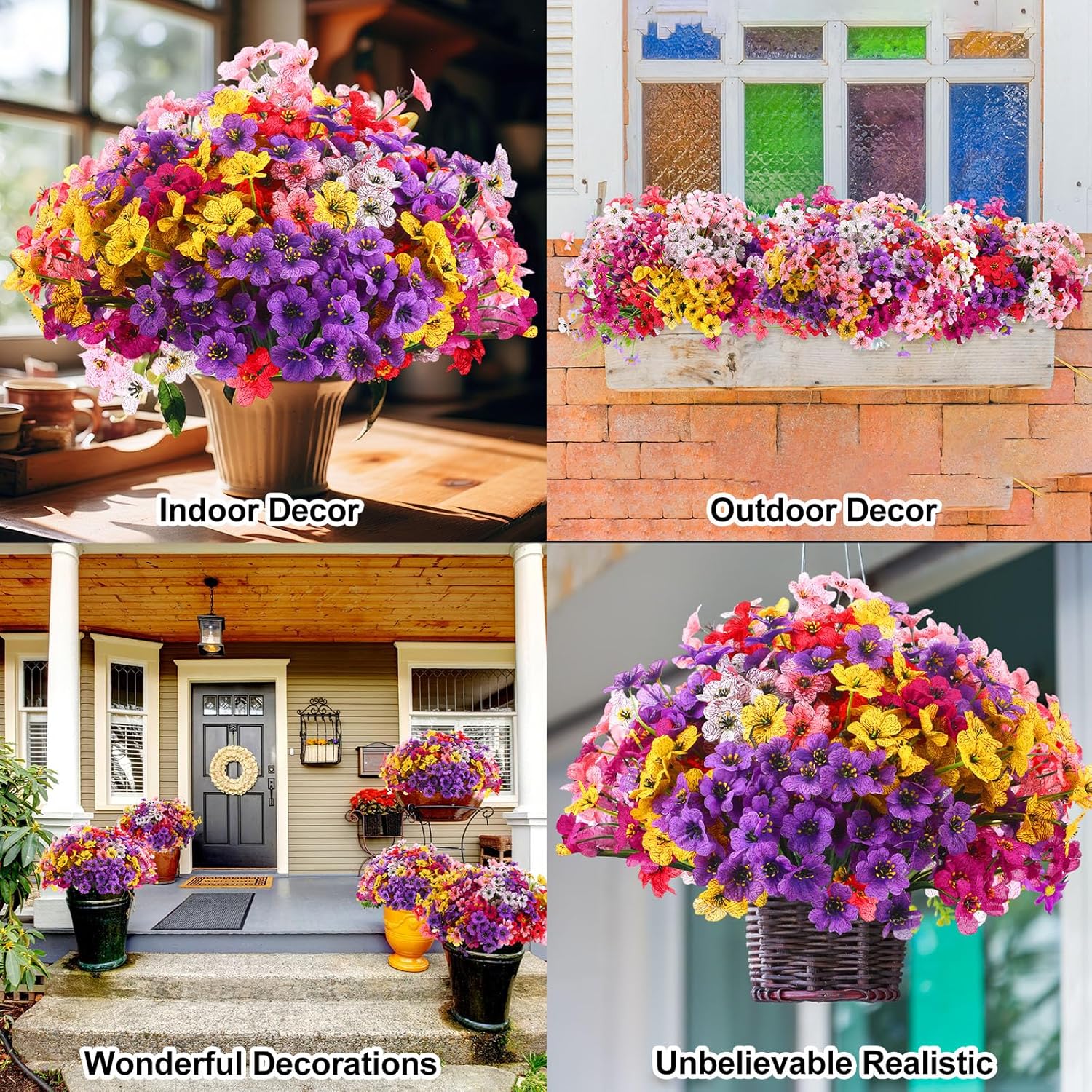 56 Bundles Artificial Flowers  - Bonsai Garden Images 리뷰 및 가격