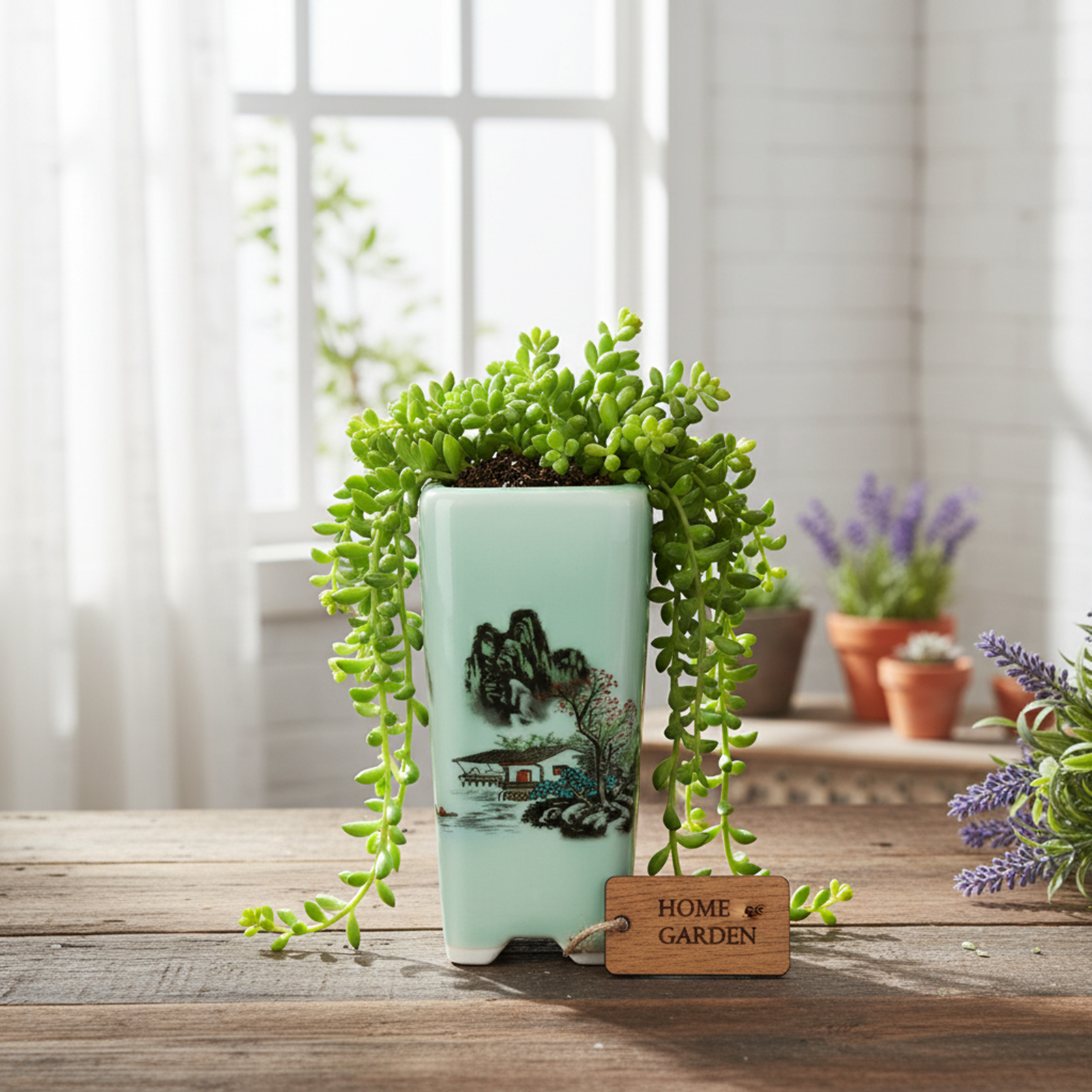 Ceramic Green Flower Pot Chine - Bonsai Garden Art 리뷰 및 가격