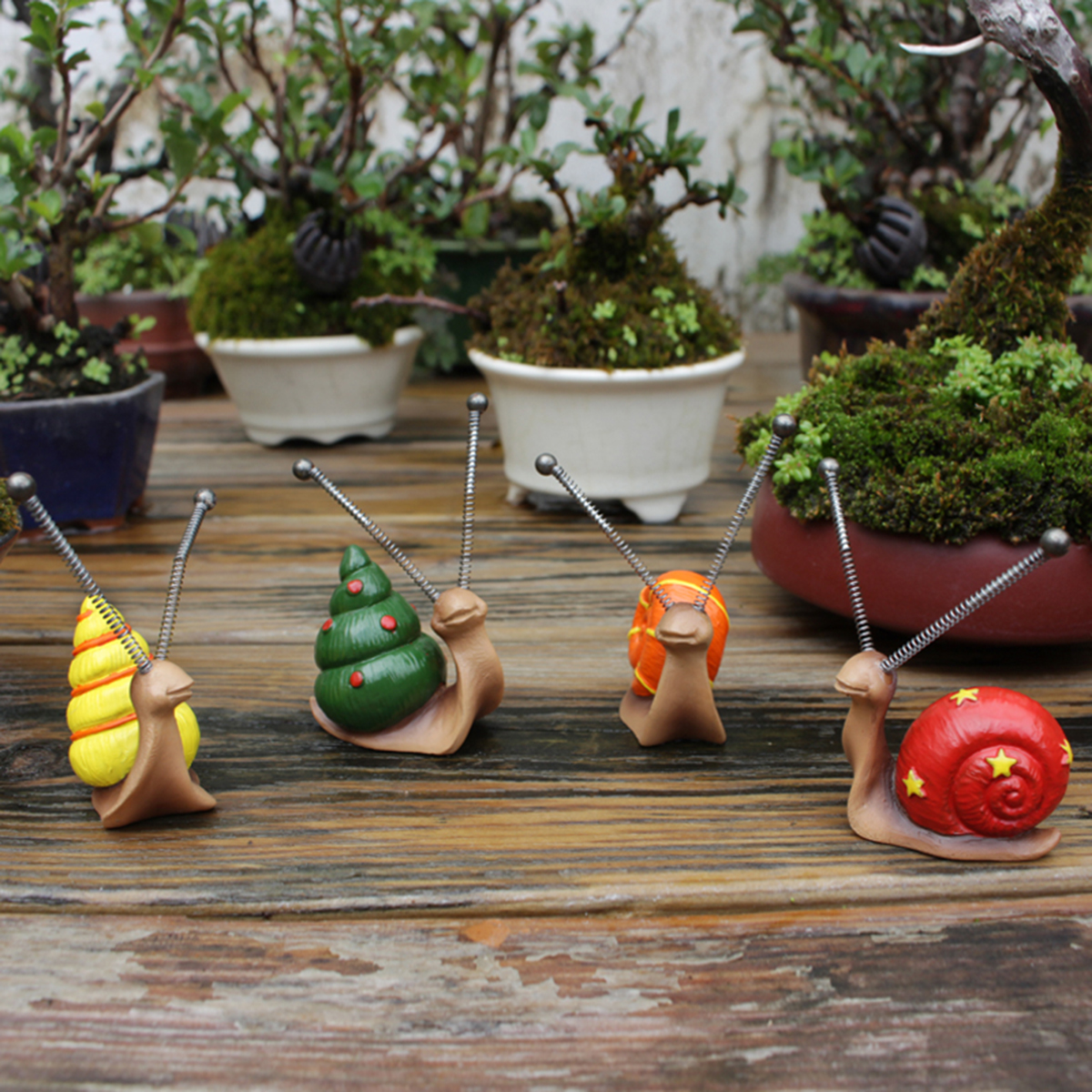 4pcs, Mini Snail Sculpture Bon - Bonsai Garden Art 리뷰 및 가격
