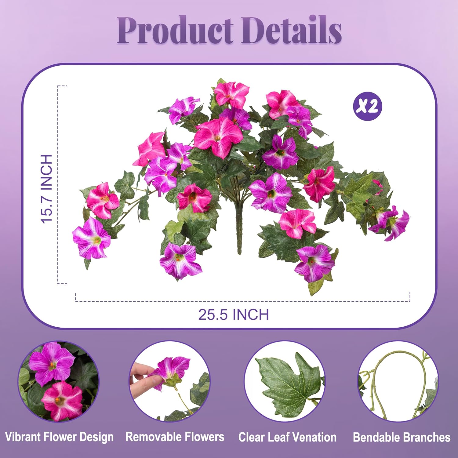 Artificial Petunias Silk Flowe - Bonsai Garden Images 리뷰 및 가격