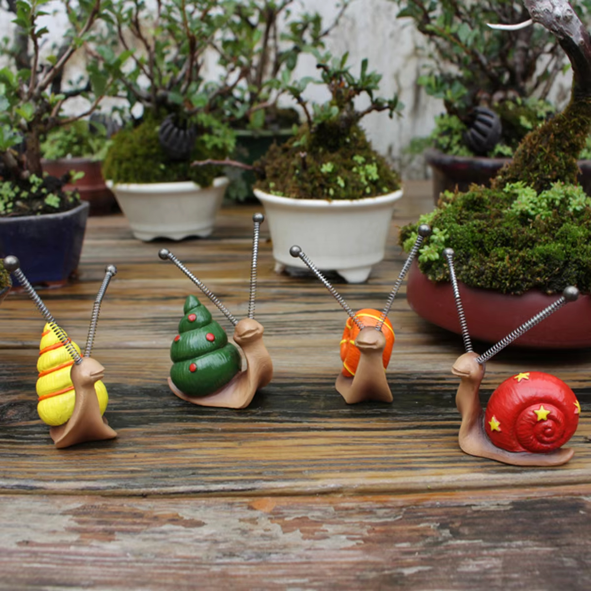 4pcs, Mini Snail Sculpture Bon - Bonsai Garden Art 리뷰 및 가격