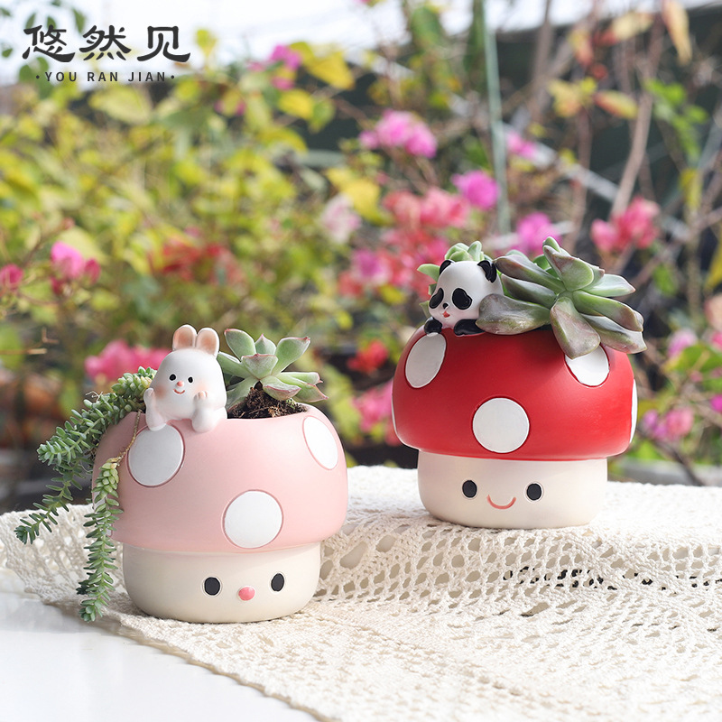 Cartoon Cute Mushroom Succulen - Bonsai Garden Youtube 리뷰 및 가격