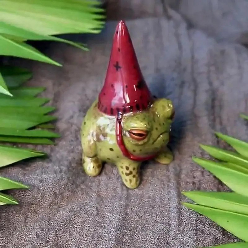 Witch Hat Little Frog Statue R - Bonsai Garden Art 리뷰 및 가격