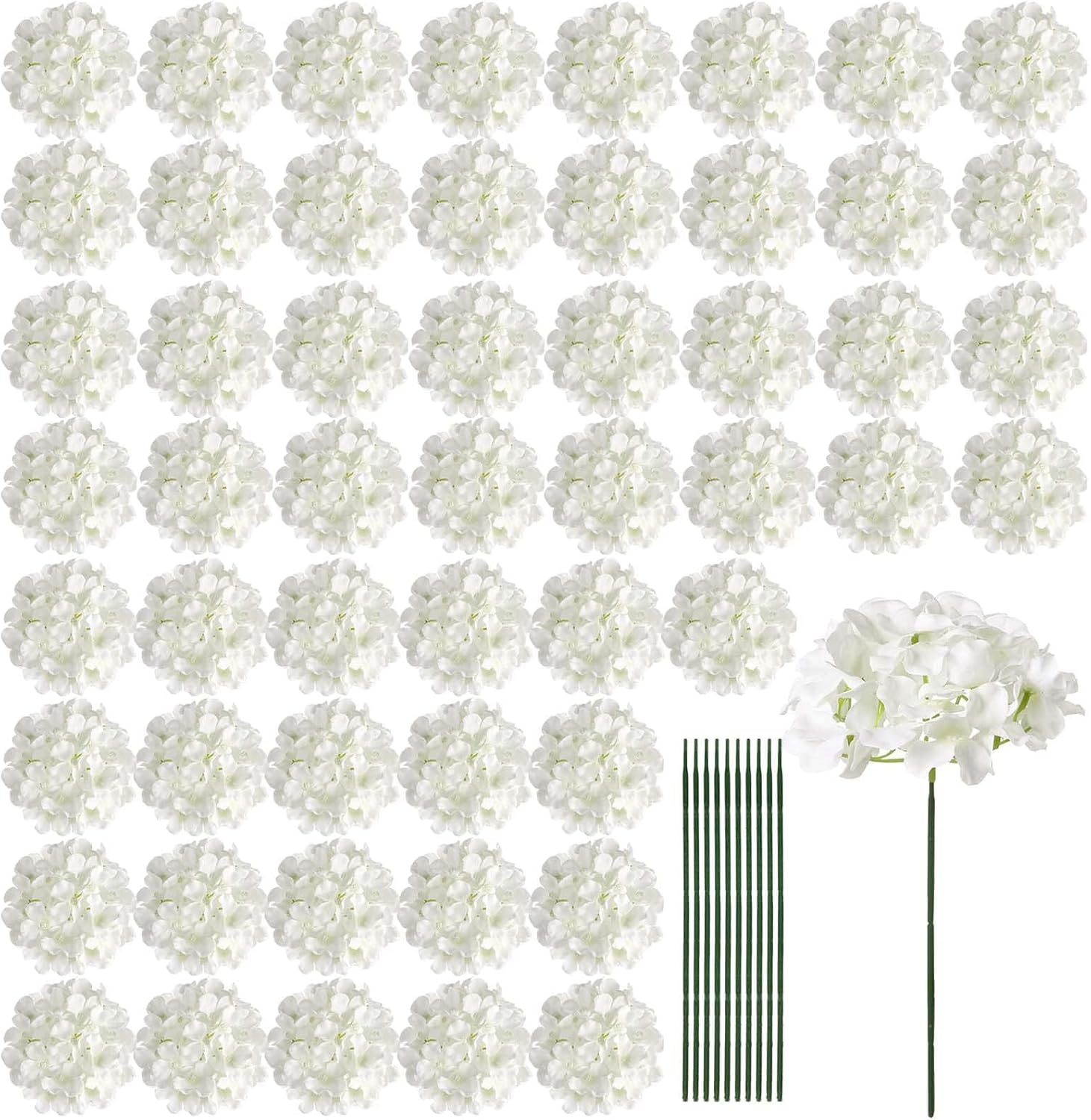 64 PCS Silk Hydrangea Flowers  - Bonsai Garden Images 리뷰 및 가격